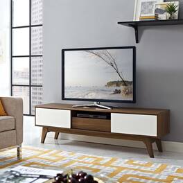 Envision 59" TV Stand by Modway - Walnut White