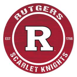 Jardine - Rutgers Scarlet Knights 20'' x 20'' Indoor/Outdoor Team Color Circle Sign - Red