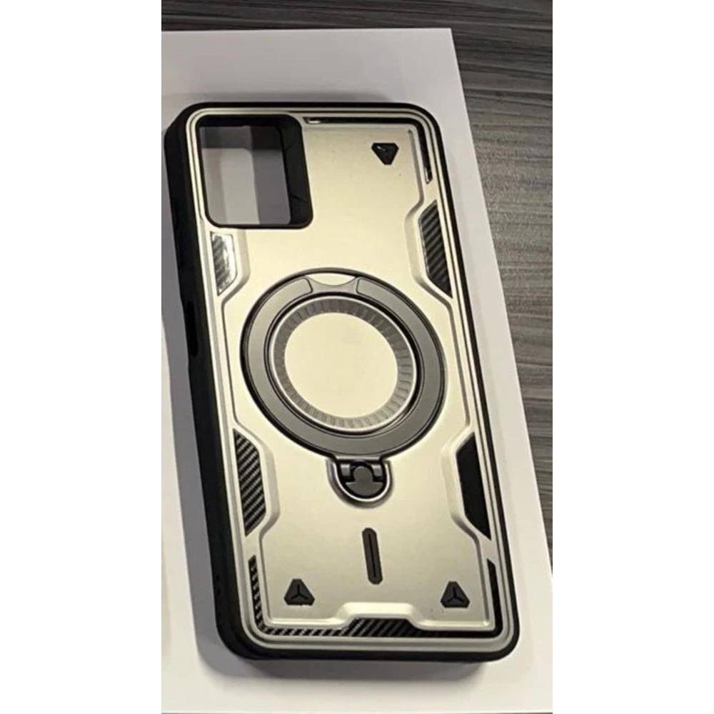 Front. Reiko - 360 Degree Rotating Magnetic Versatile Stand Gray Compatible With Samsung Galaxy A06 - Gray.