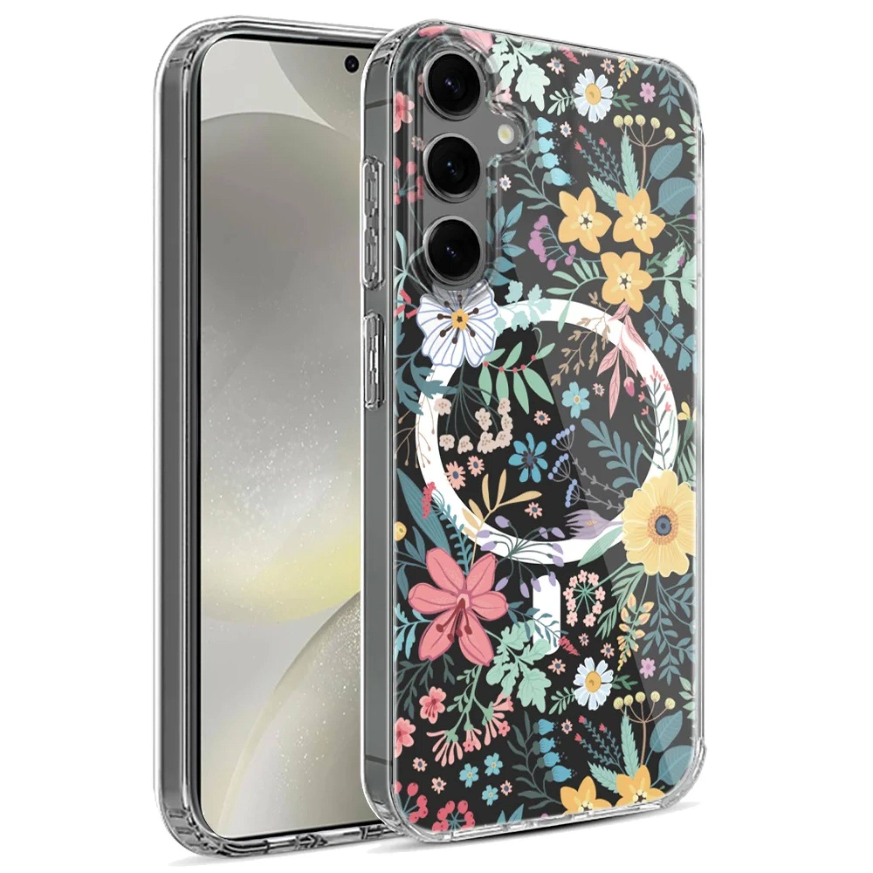 Angle. Kitcheniva - Unique Design Cover Plus Tempered Glass For Samsung S25/S24 Case Magnetic Circle C - Multicolor.