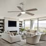 Bestier - 52inch Ceiling Fan with LED Light, 6 Speed, 5 Blades Reversible Silent DC Motor Ceiling Fan with Timer - Black+Grey
