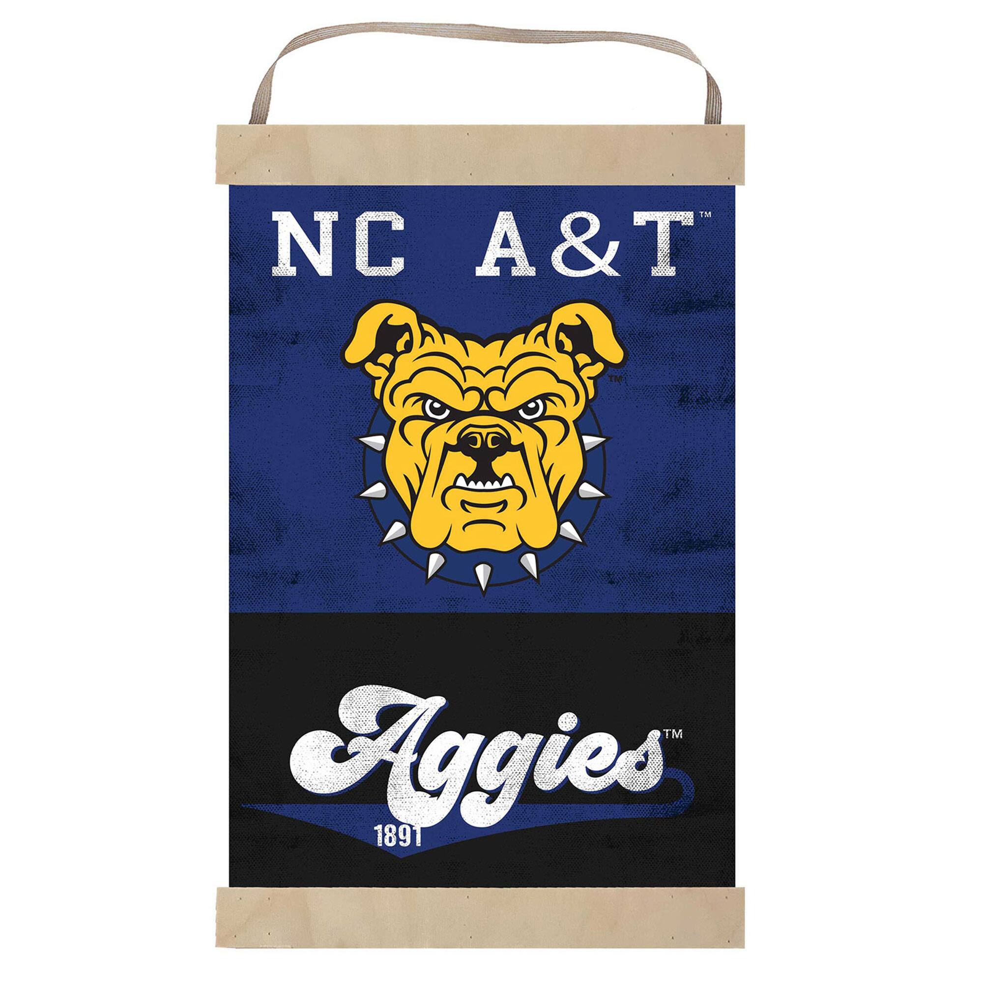 North Carolina A&T Aggies Retro Logo Banner Sign