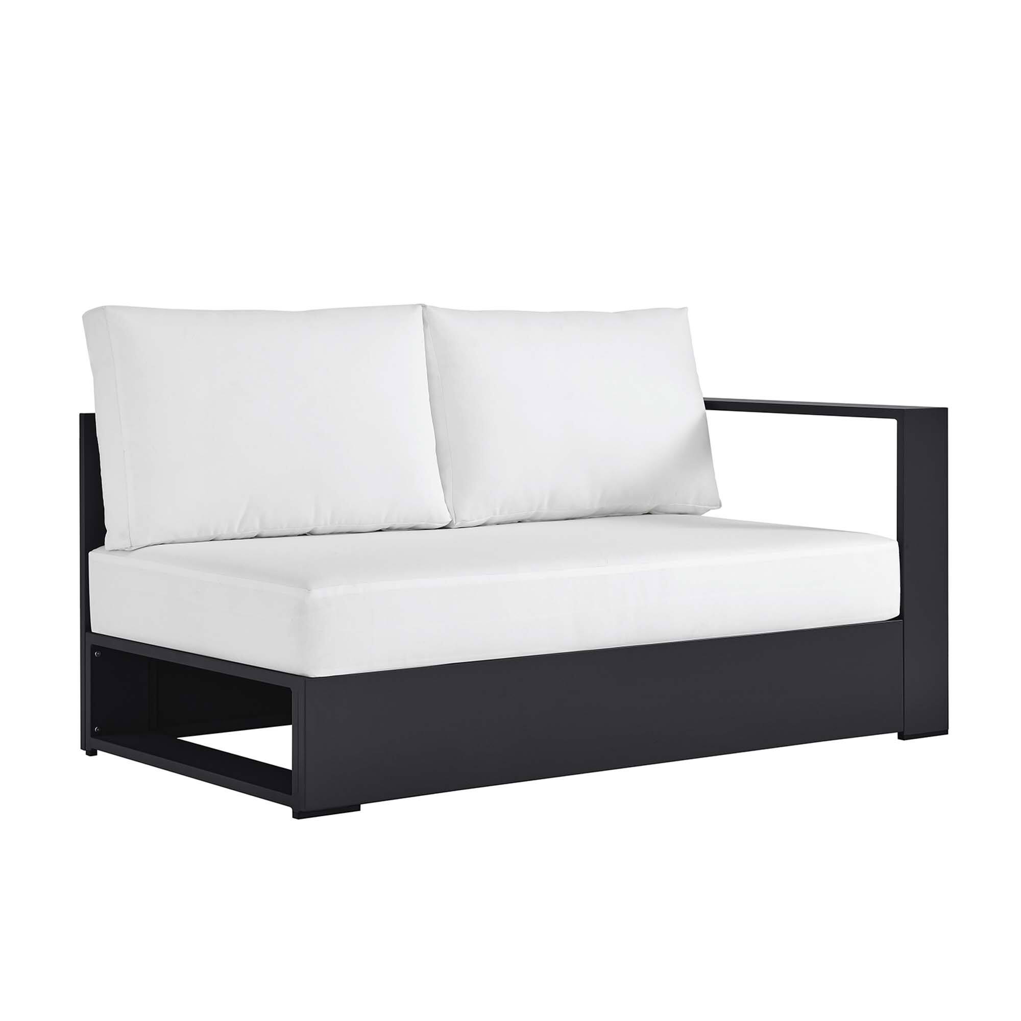 Angle. Modway - Tahoe Outdoor Patio Powder-Coated Aluminum Modular Right-Facing Loveseat by Modway - Gray White.