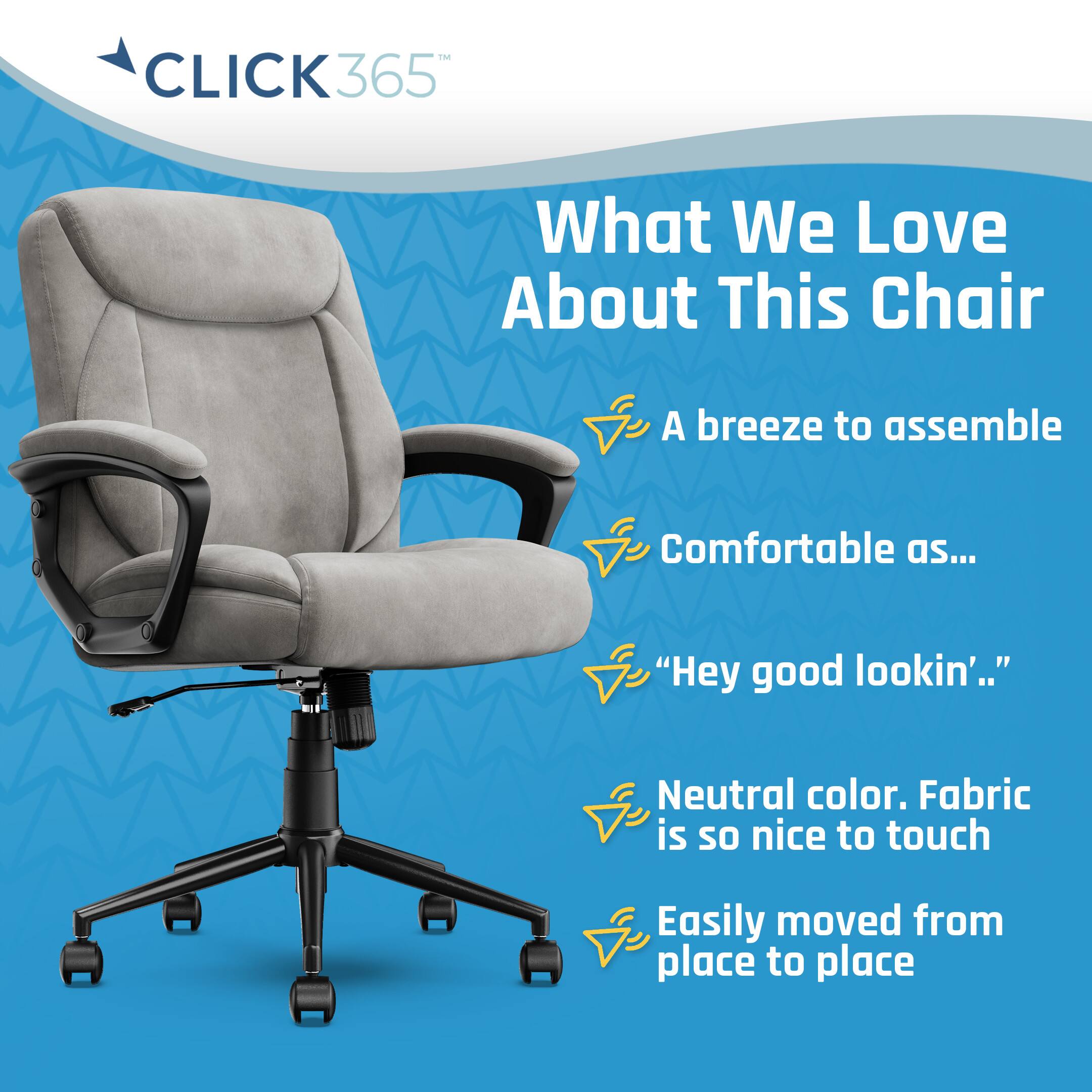 What We Love About This Chair:
A breeze to assemble
Comfortable as... "Hey good lookin'.."
Neutral color. Fabric is so nice to touch
Easily moved from place to place