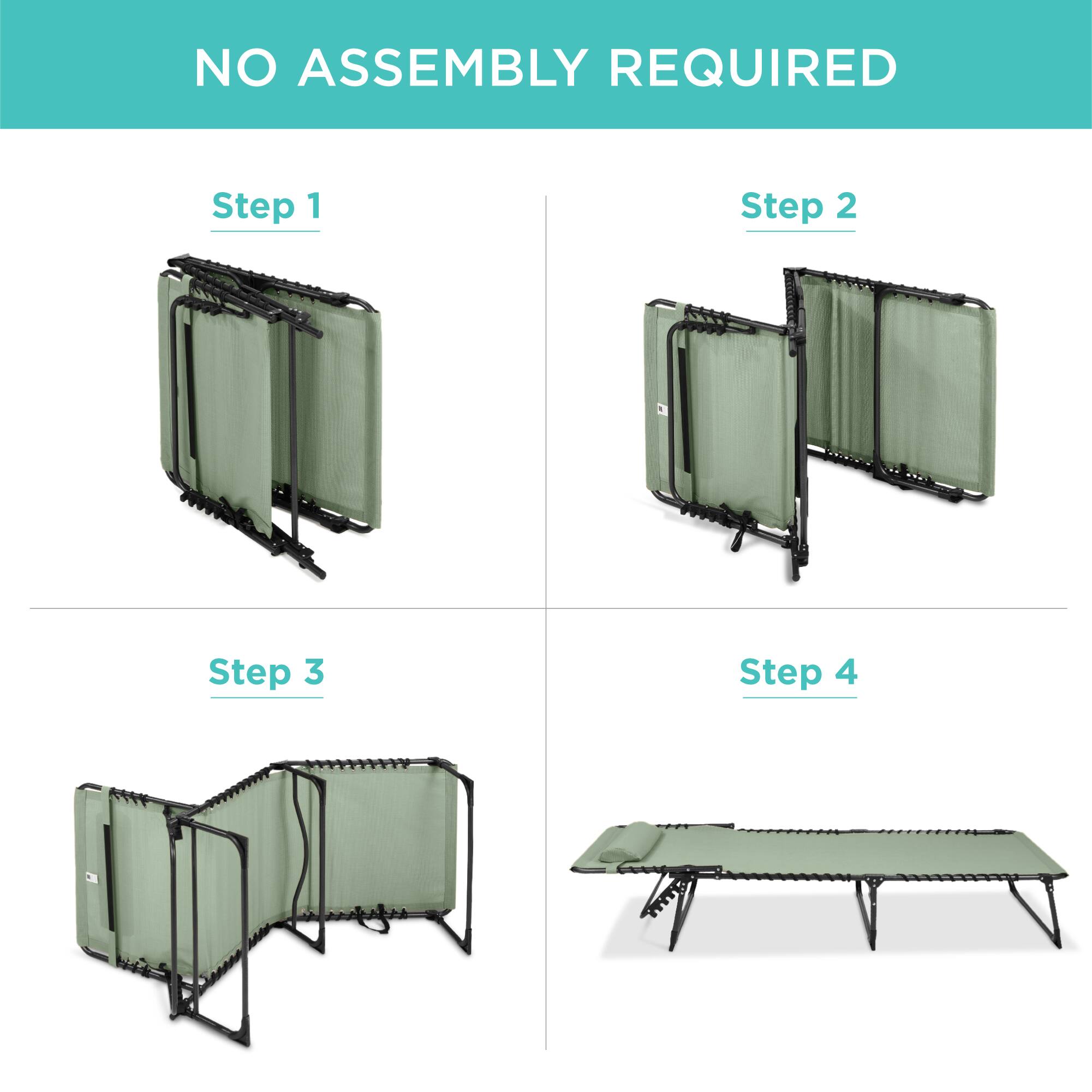 NO ASSEMBLY REQUIRED

Step 1

Step 2

Step 3

Step 4