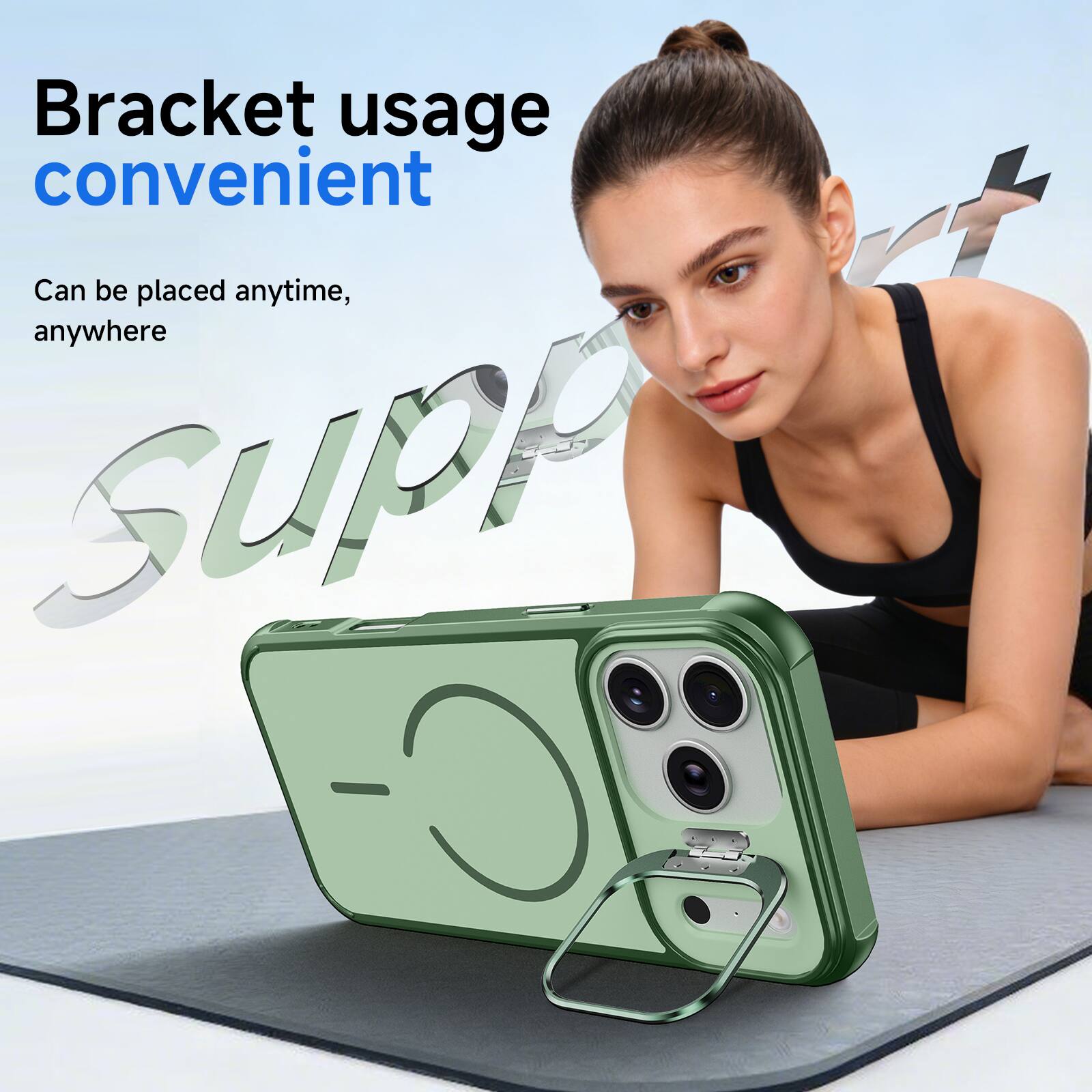 Bracket usage convenient  
Can be placed anytime, anywhere