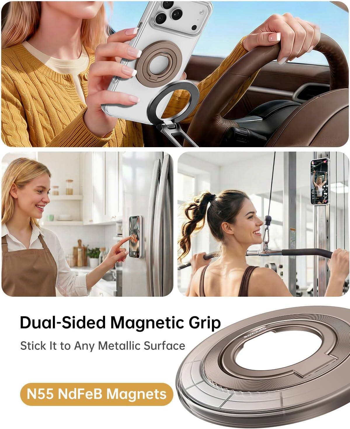 Dual-Sided Magnetic Grip  
Stick It to Any Metallic Surface  

N55 NdFeB Magnets