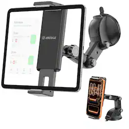 Esoulk - Universal Car Mount Windshield Dashboard Holder Stand for Tablets iPad iPhone - Black