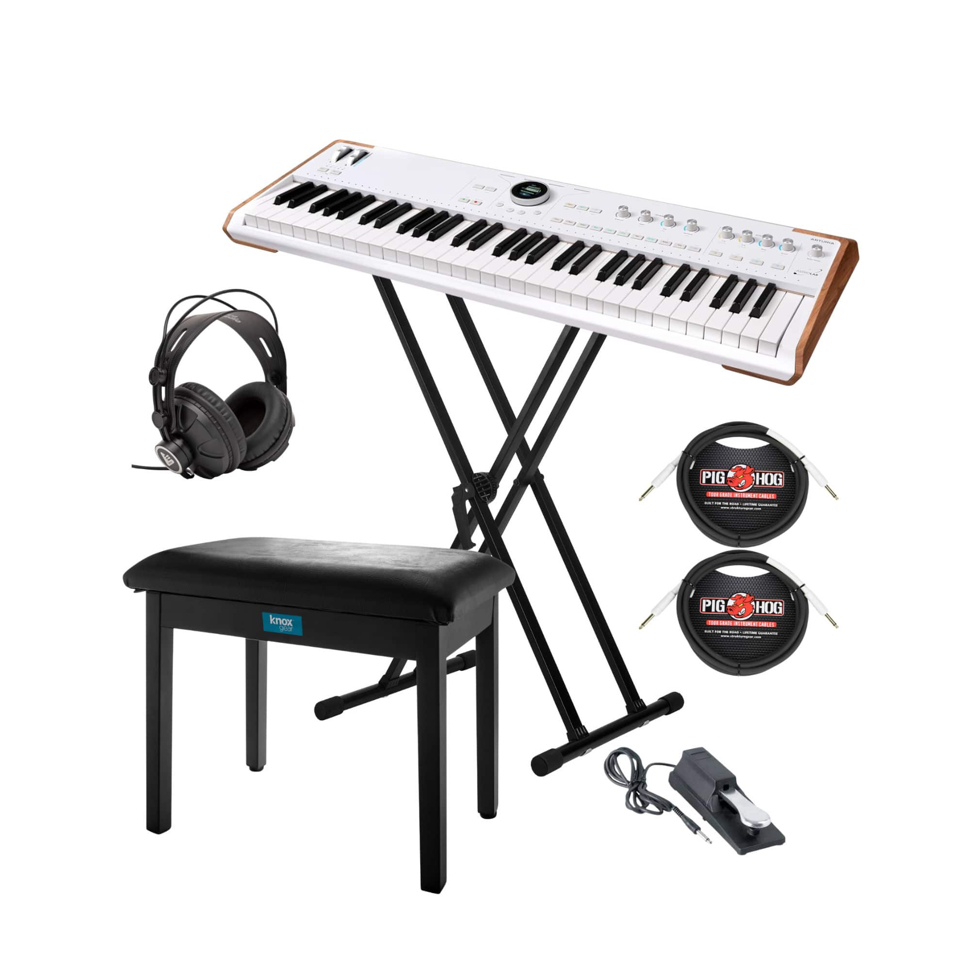 Arturia - AstroLab 61-Key Stage Keyboard with Stand, Bench and Headphones Bundle