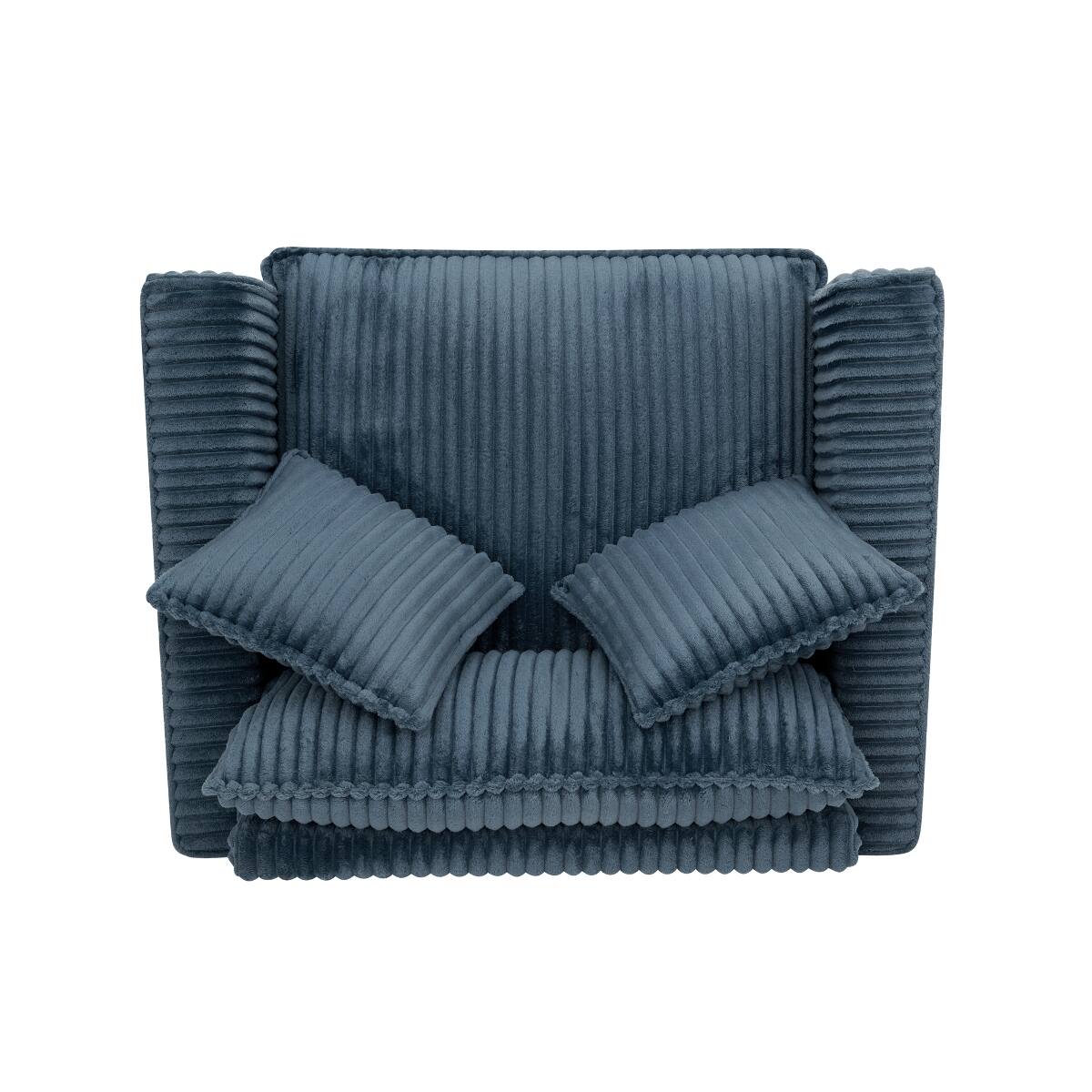 Alt View 4. Ropilly - Ropilly Blue Lazy Sofa Chair Single Person Sofa Chair with Backrest and Armrests for Living Room and Bedroom - Blue.