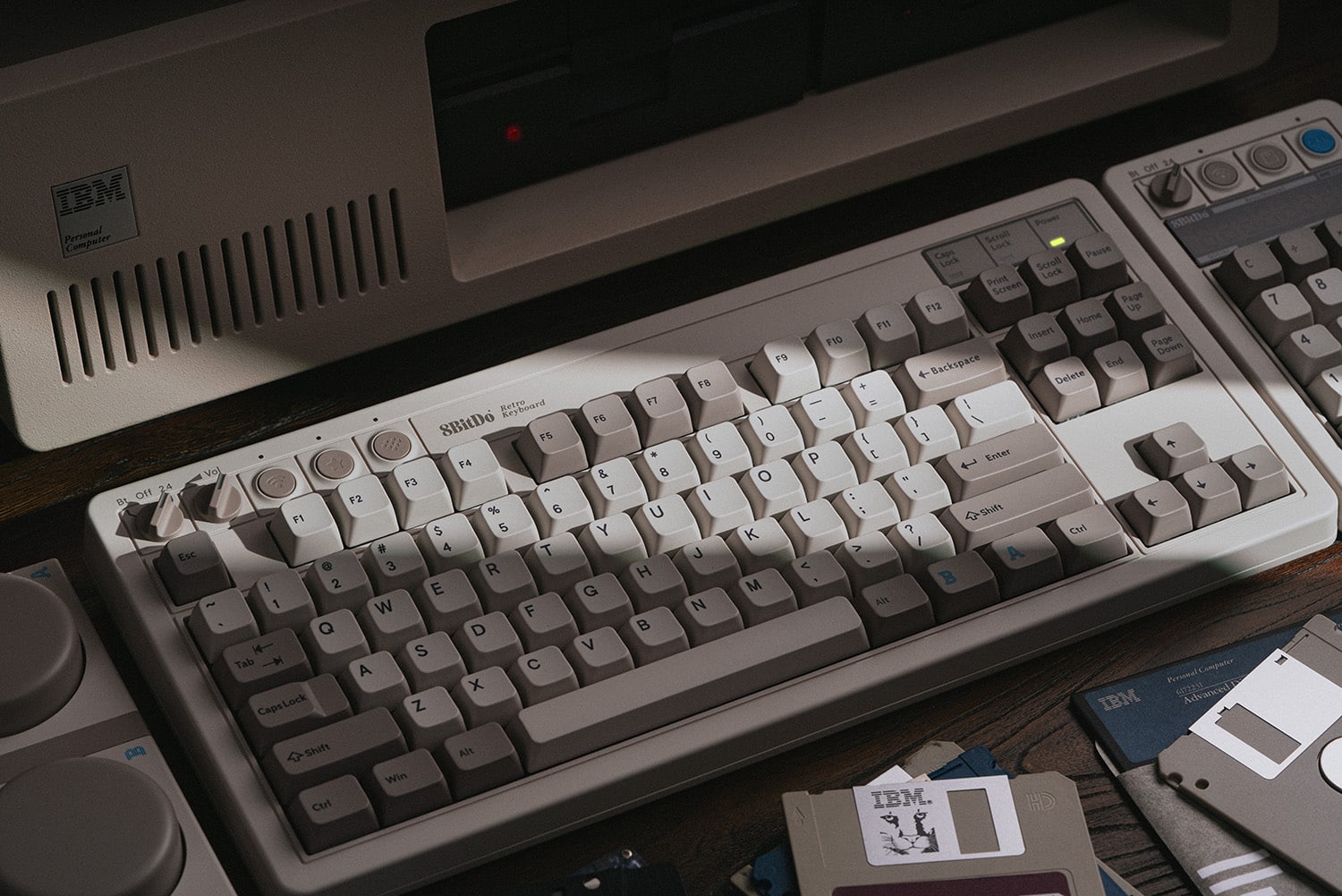 IBM Personal Computer Keyboard
The keyboard is an IBM brand and features a numeric keypad with the numbers 0 through 9. The keys are arranged in a standard layout, with the letters A through Z on the top row and the numbers 1 through 9 on the bottom row. The keyboard also has function keys, including F1 through F12, and a numeric keypad. The keyboard is designed for use with a personal computer and is compatible with IBM systems.