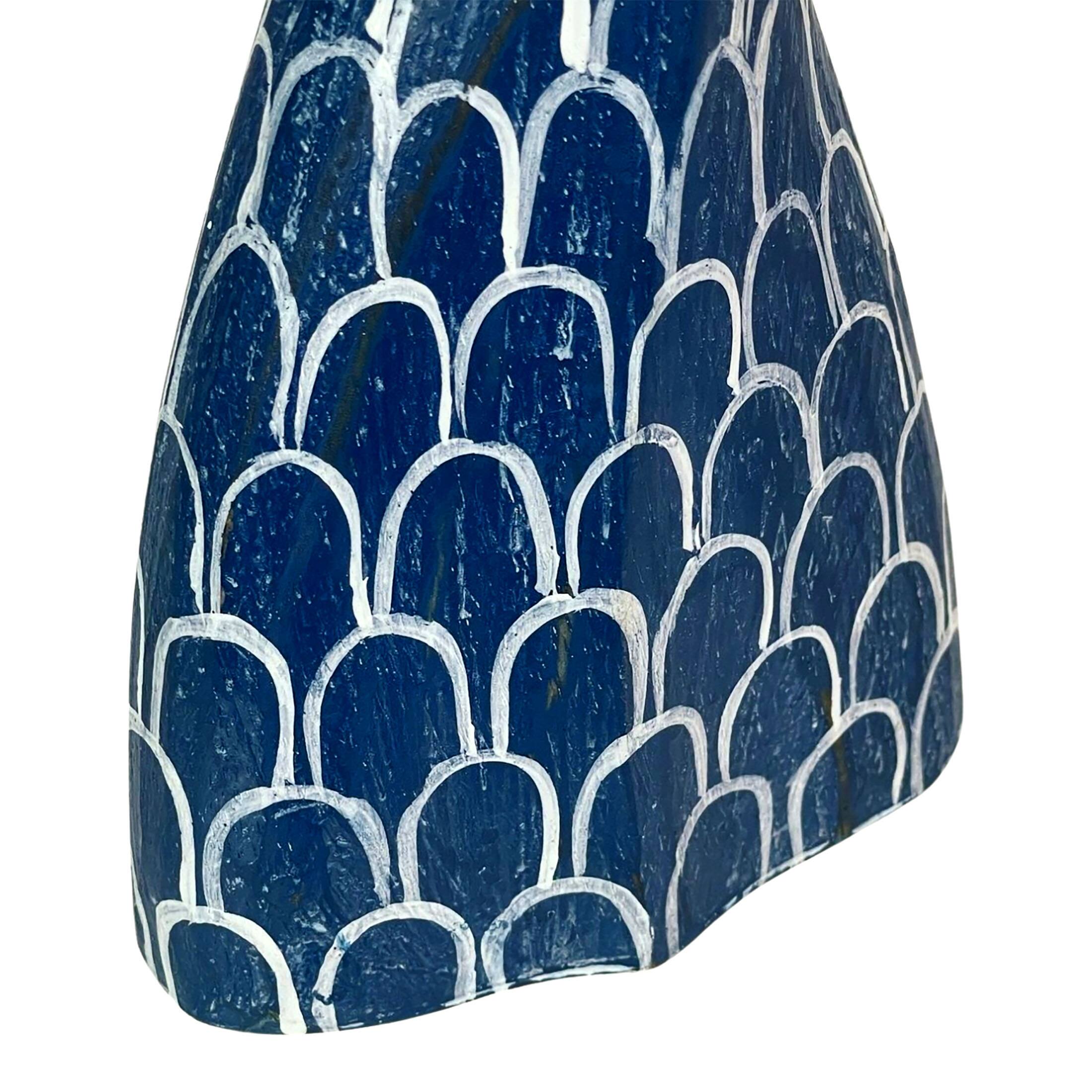 Alt View 9. Things2Die4 - Navy Blue Wood Mermaid Tail Sculpture 13.75" Nautical Coastal Decor Art - Navy.