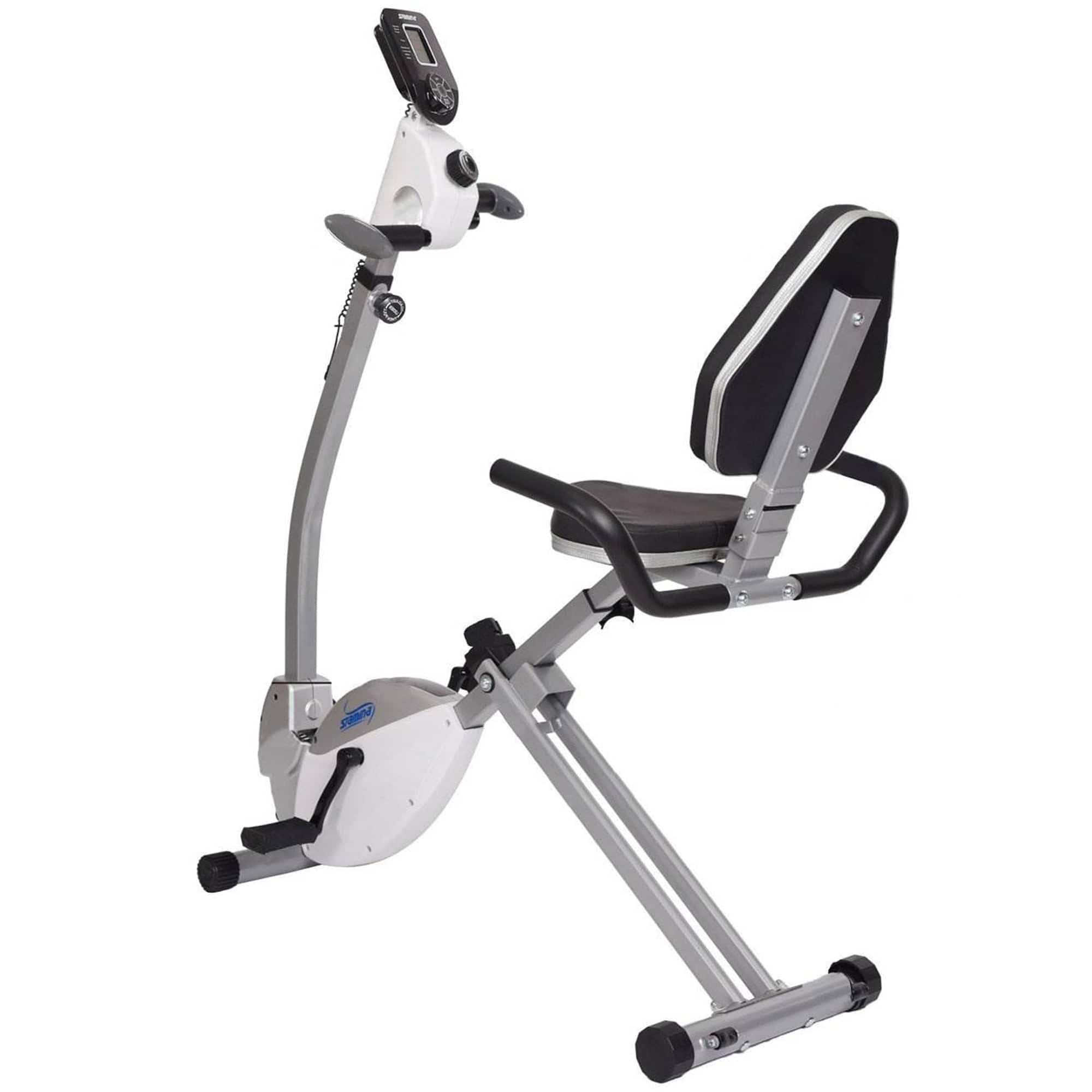 Front. Stamina Products - Stamina Products Recumbent Indoor Cardio Exercise Bike with Upper Body Exerciser - Gray.