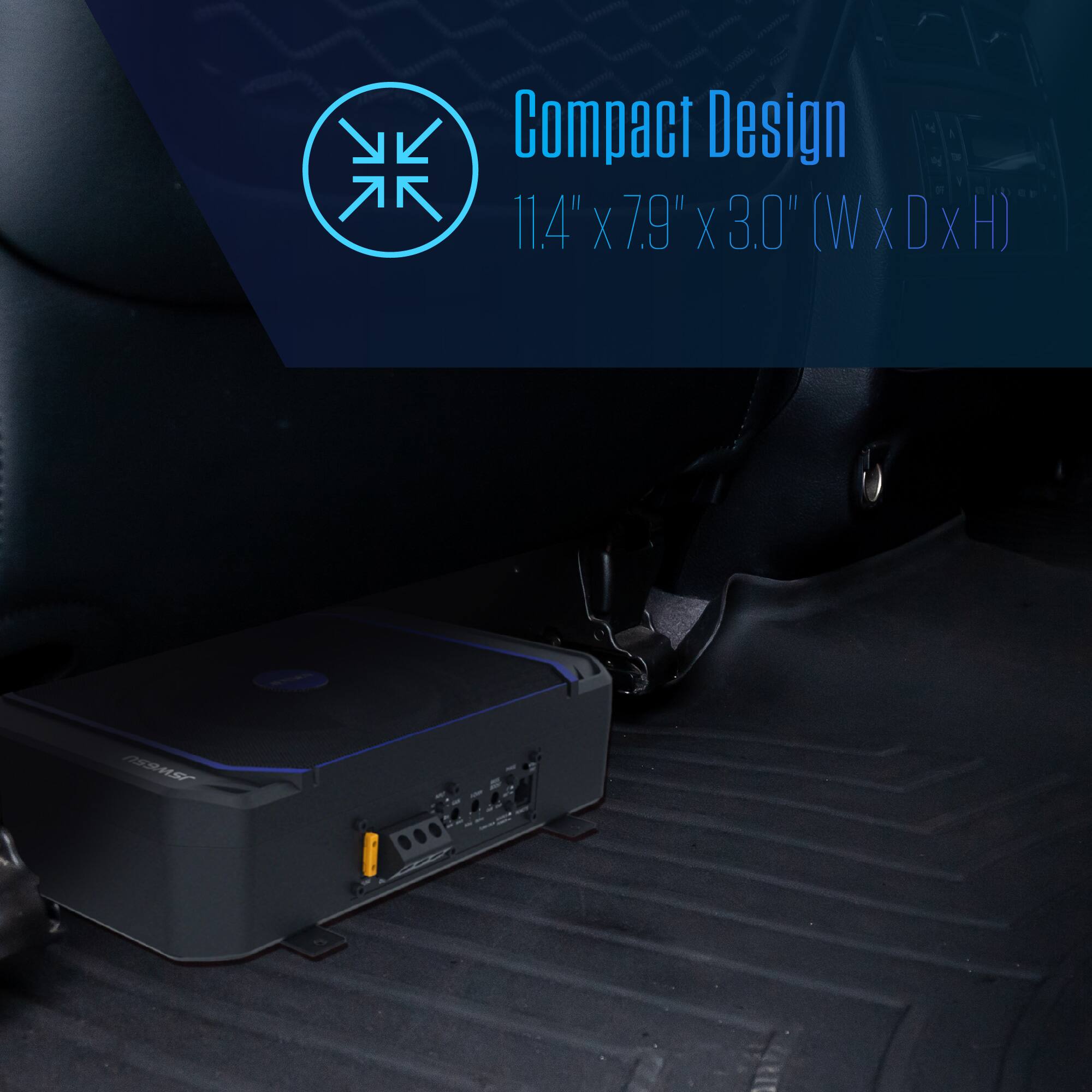 Compact Design  
11.4" x 7.9" x 3.0" (W x D x H)