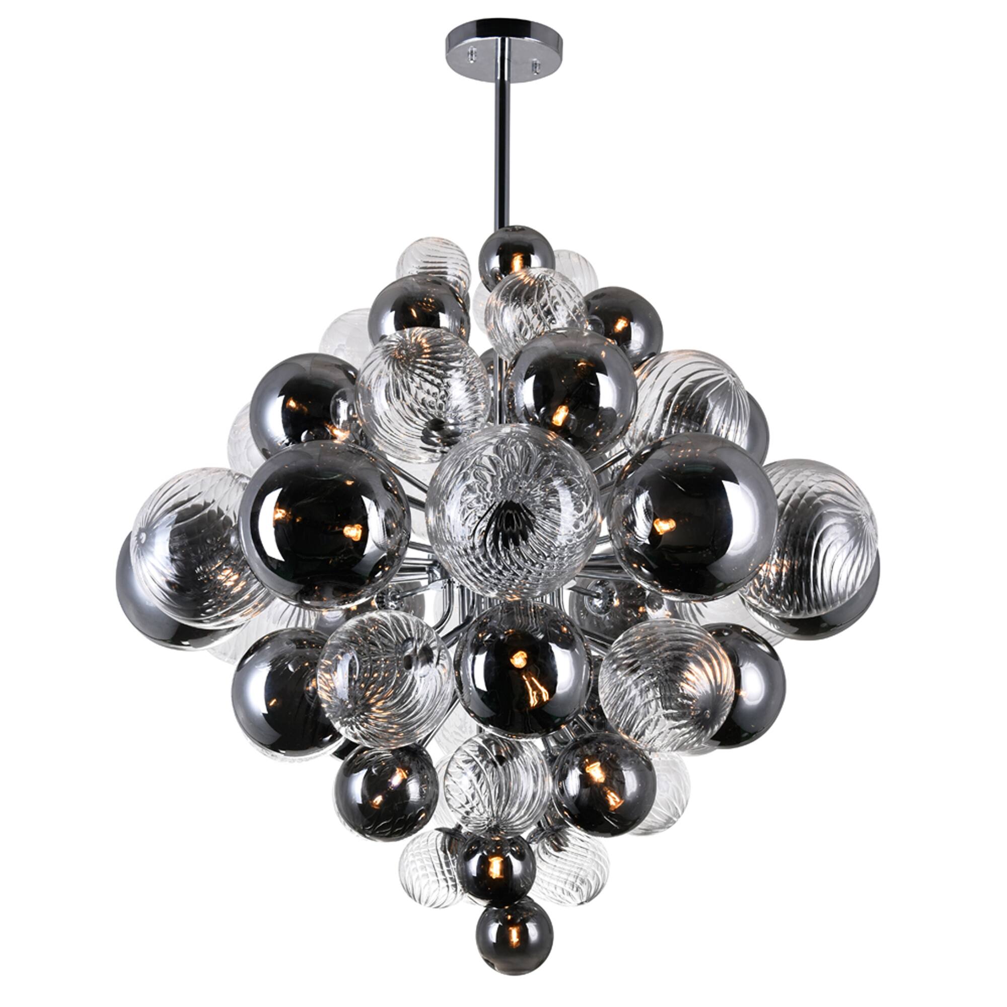 Left. CWI Lighting - Pallocino 27 Light Chandelier With Chrome Finish - Chrome.