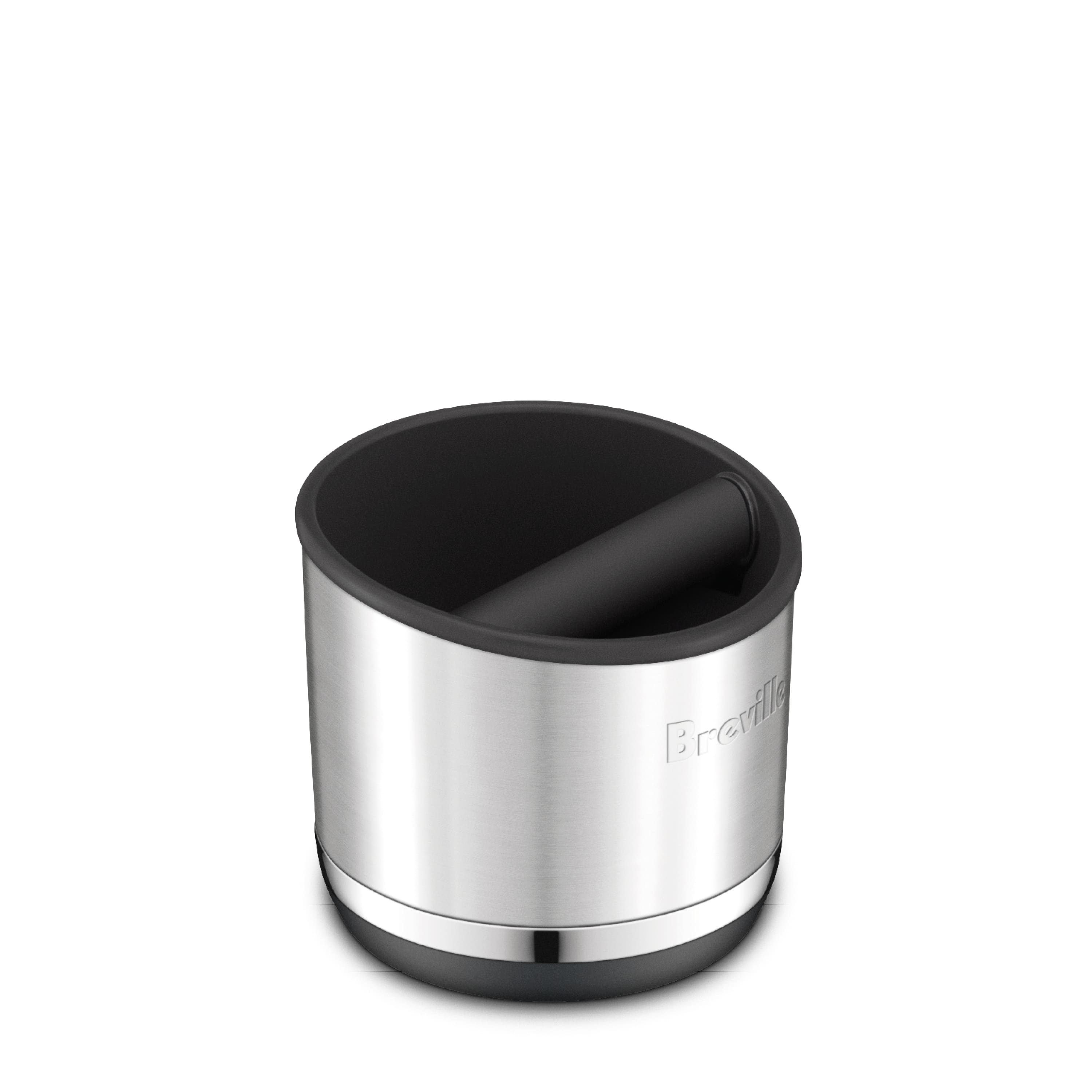 Angle. Breville - Knock Box 10 - Brushed Stainless Steel.