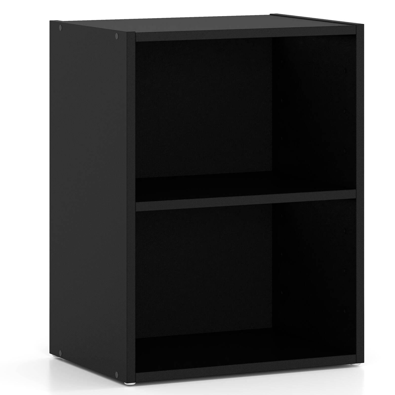 Alt View 7. Gymax - Gymax 2PCS 2-Cube Bookcase DIY Cube Storage Organizer w/ 7-Position Adjustable Shelf Black - Black.