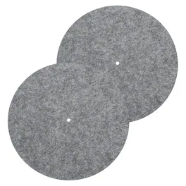 Unique Bargains - 2pcs Record Player Mat, 10 Inch Turntable Mat 3mm Felt Pad for Vinyl Record - Dark Gray