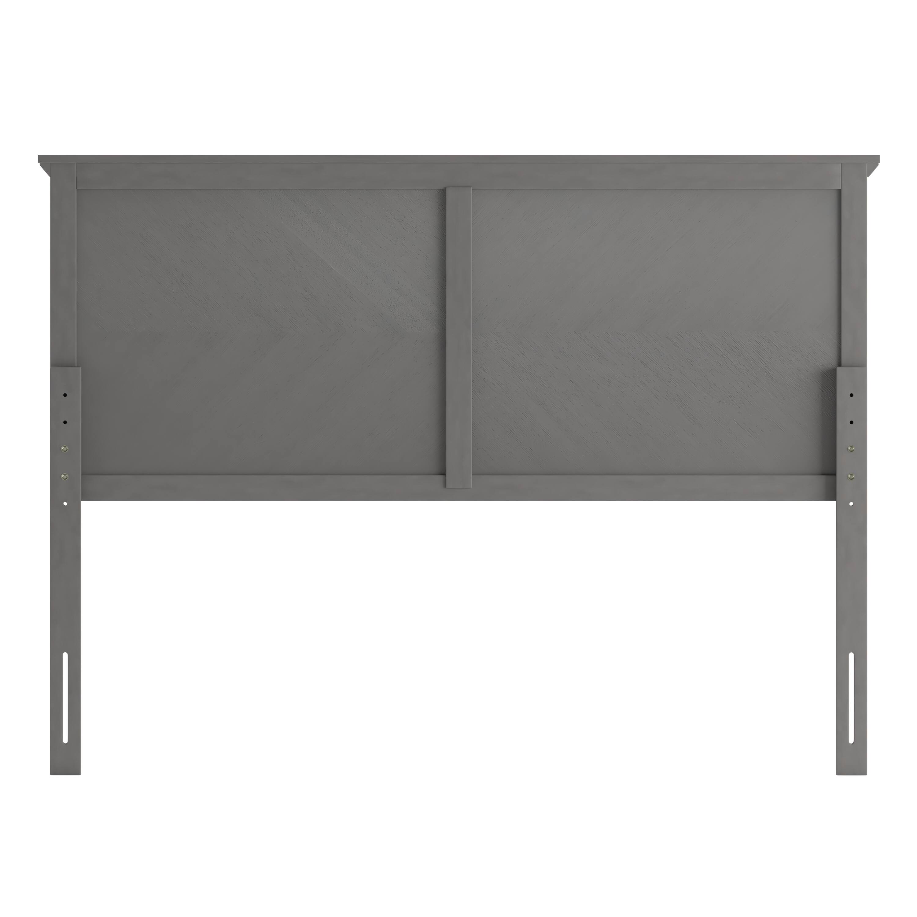 Alt View 7. Emma + Oliver - Frenti Herring Bone Wooden Adjustable Headboard Only - Gray Wash.