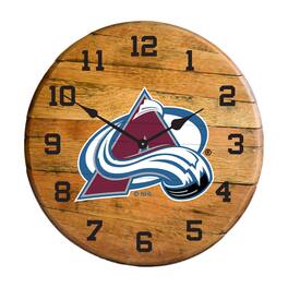 Imperial - Colorado Avalanche Oak Barrel Clock - Multicolor