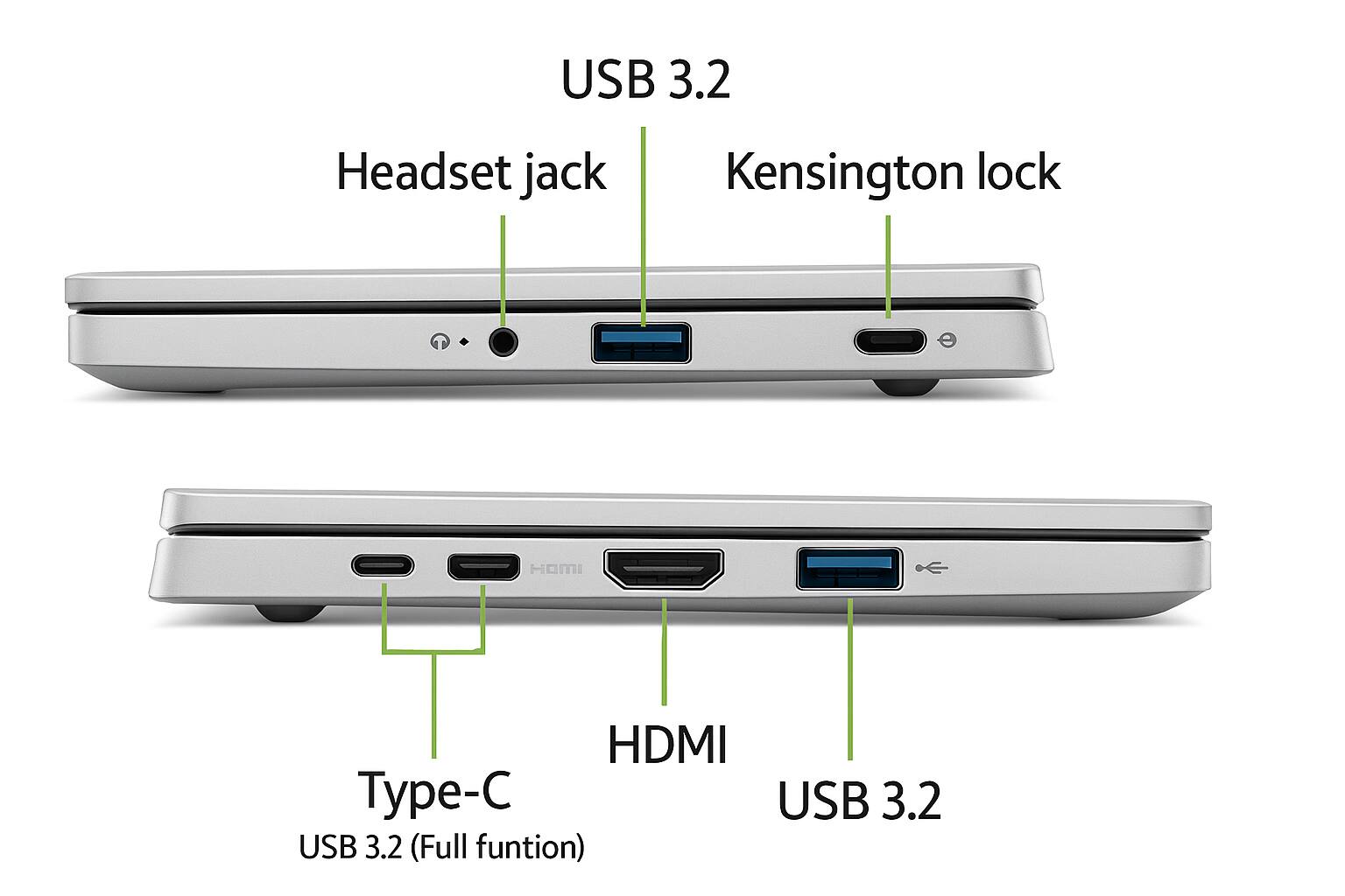 USB 3.2  
Headset jack  
Kensington lock  
HDMI  
Type-C (USB 3.2 Full function)  
USB 3.2