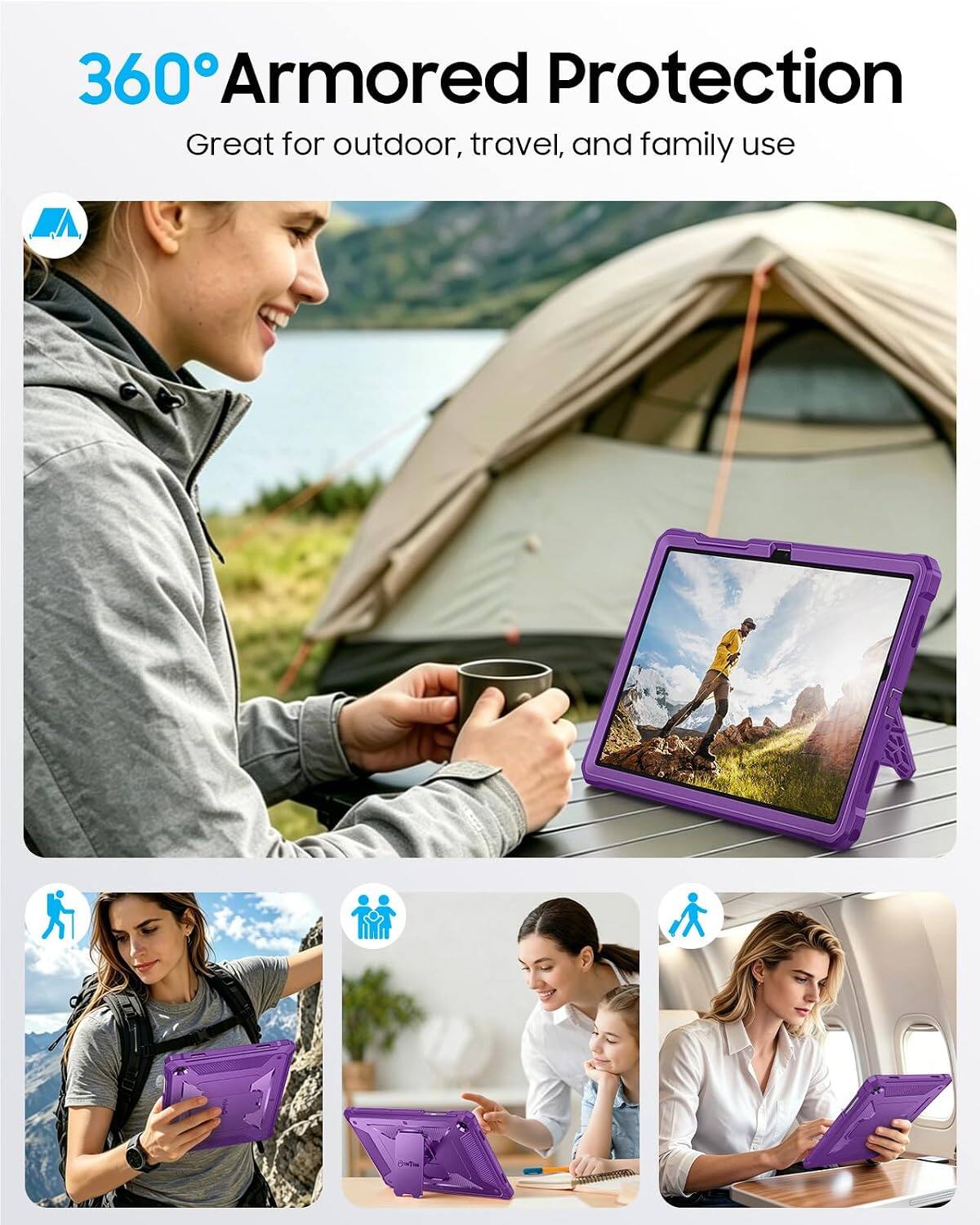 360° Armored Protection  
Great for outdoor, travel, and family use