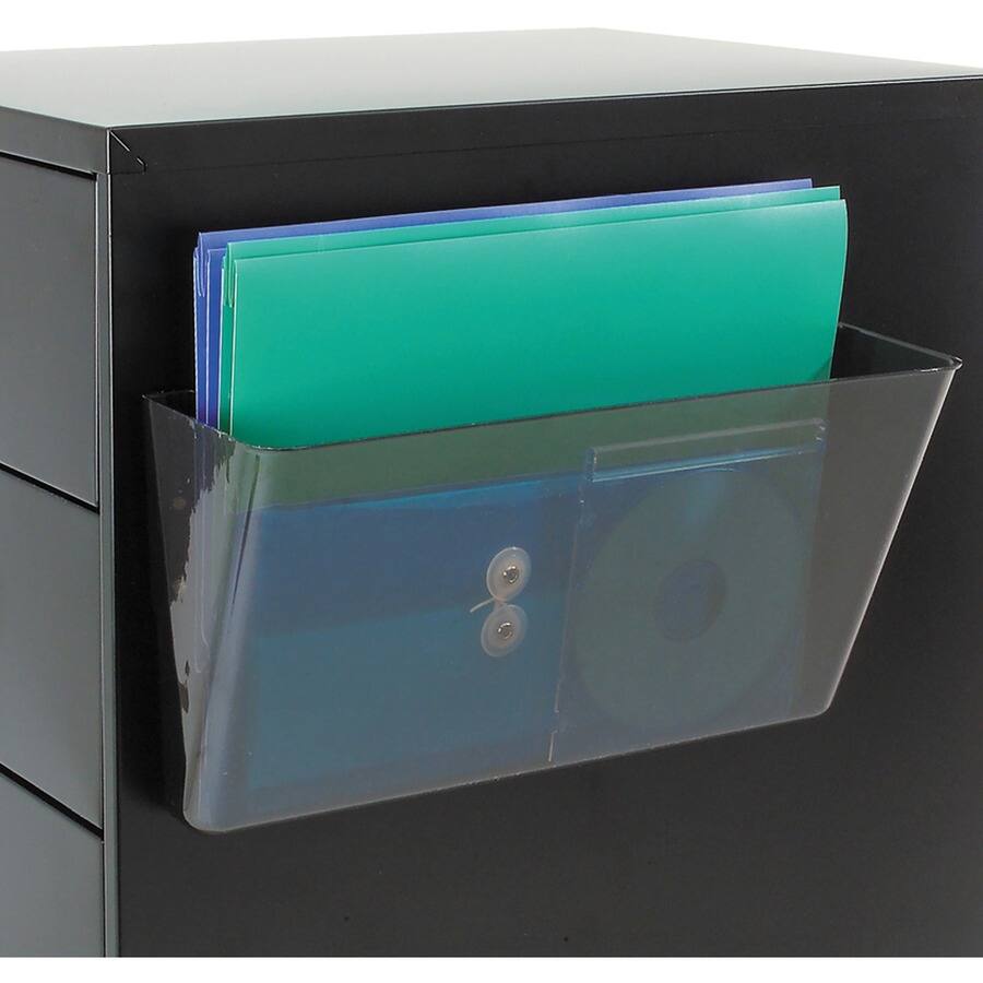 Left. Deflecto - Deflecto Magnetic DocuPocket - 7" Height x 13" Width x 4" Depth - Smoke - Plastic - 1 Each.