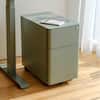 Front. Branch Furniture - Branch Small Filing Cabinet – Compact Office Storage, Lockable Drawers, Durable Design for Organization - Sage.