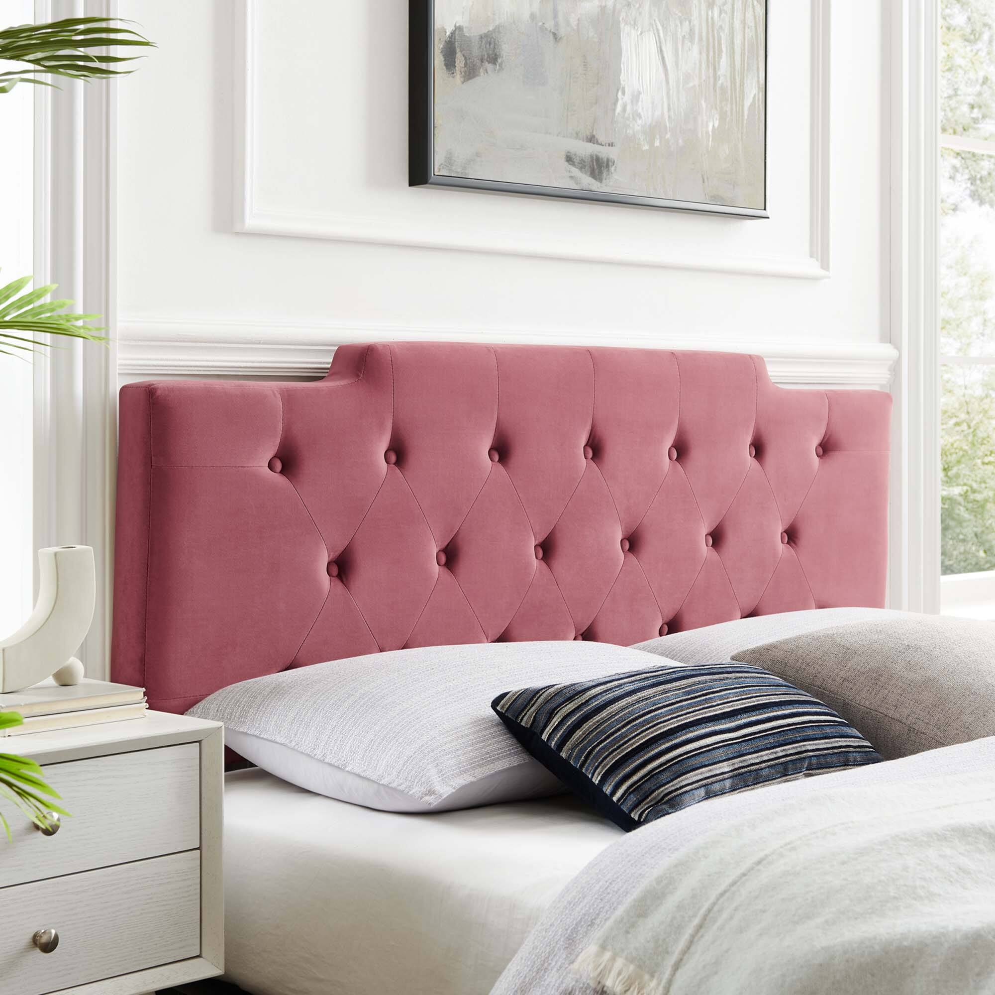 Alt View 1. Modway - Juliet Tufted Performance Velvet King/California King Headboard by Modway - Dusty Rose.