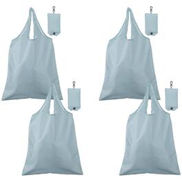 Unique Bargains - 4pcs Foldable Travel Bag Lightweight Polyester Reusable Grocery Tote Pouch for Women and Men Travel Beach Storage - Gray