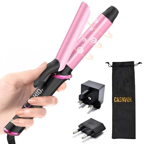 DORLUKFU - Mini Curling Iron for Travel,110~240V Dual Voltage with European Plug Adapter,Small Curling Iron for Short Hair,Tiny