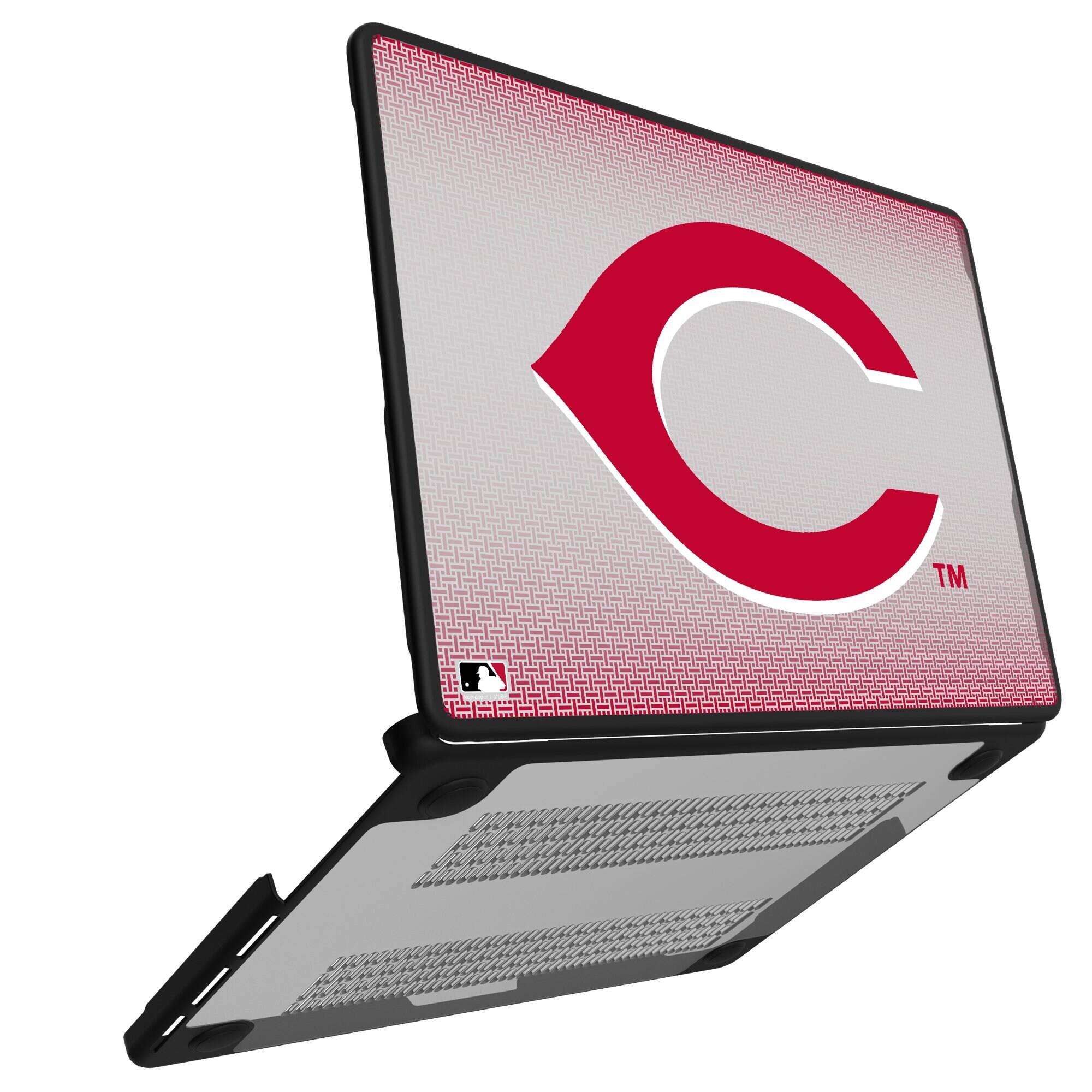 Alt View 1. Keyscaper - Cincinnati Reds Linen MacBook Case - Pro 14 in - Multicolor.