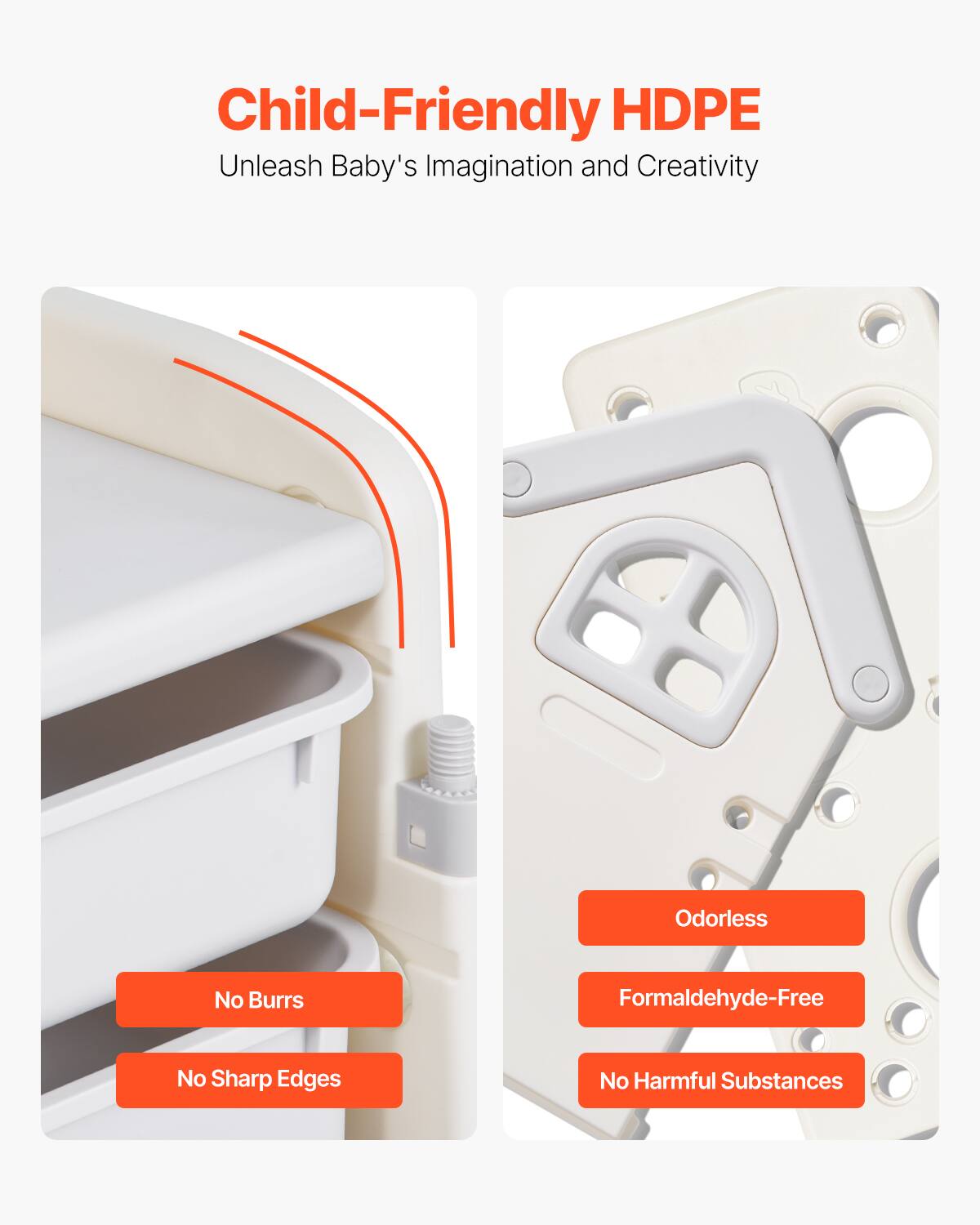 Child-Friendly HDPE: Unleash Baby's Imagination and Creativity

- Odorless
- No Burrs
- Formaldehyde-Free
- No Sharp Edges
- No Harmful Substances