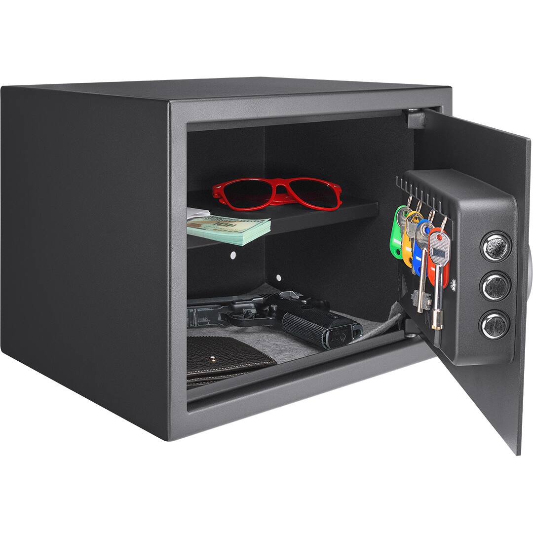 Alt View 11. Barska - 0.8 Cu. Ft Digital Keypad Safe-LED Interior Light, Extra-Wide for Laptops, Silent Mode, Steel Security Safe - Black.