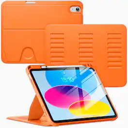 VIKESI - Magnetic Case for iPad 11" 2025 & 10.9" 10th/11th Gen, Shockproof, Pencil Holder, Auto Wake/Sleep, Multi-Angle Stand - Orange