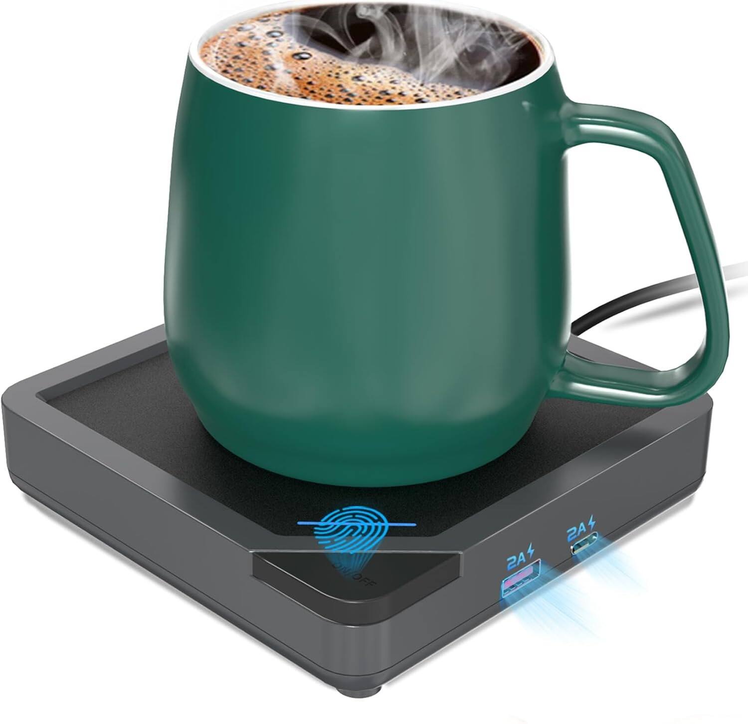 Front. Schertz - Coffee Mug Warmer Set – Auto Shut Off, 131°F Heating, Green - green.