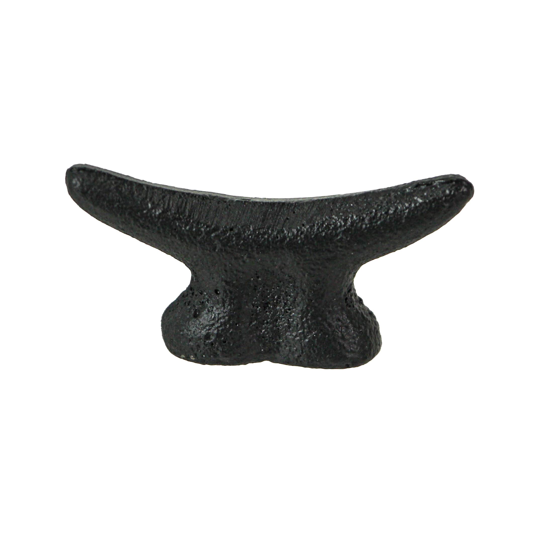 Zeckos - 2.5 In Cast Iron Nautical Cleat Drawer Pulls Cabinet Knobs Set of 6 - Black