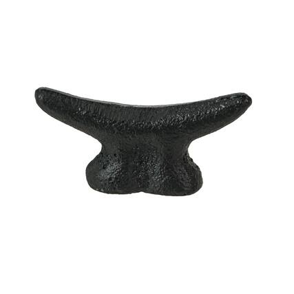 Front. Zeckos - 2.5 In Cast Iron Black Nautical Cleat Drawer Pulls Cabinet Knobs Set of 6 - Black.