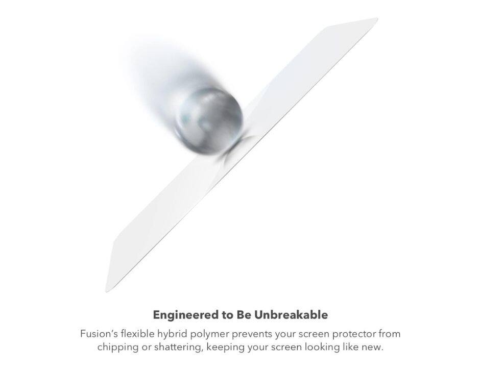 Engineered to Be Unbreakable

Fusion's flexible hybrid polymer prevents your screen protector from chipping or shattering, keeping your screen looking like new.