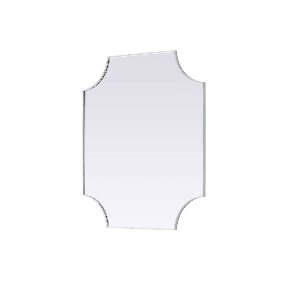 Alt View 3. Elegant Kitchen and Bath - Notched Metal Mirror 36x42 inch in Silver - Silver.