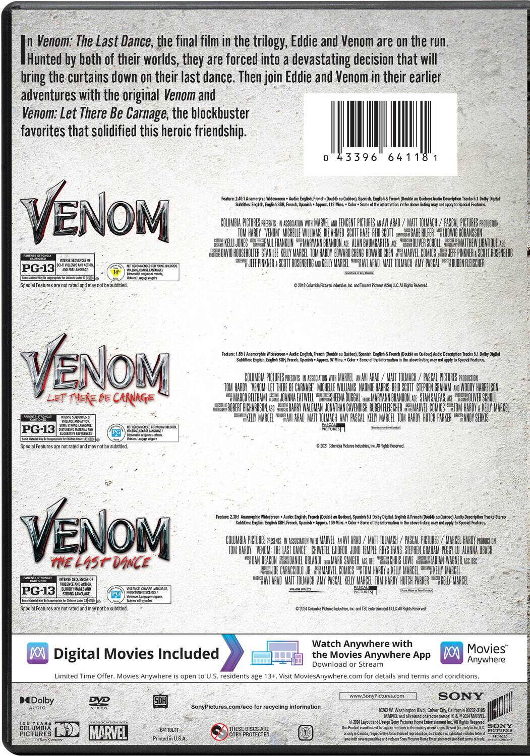 Alt View 1. Venom: 3-Movie Collection   - DVD.