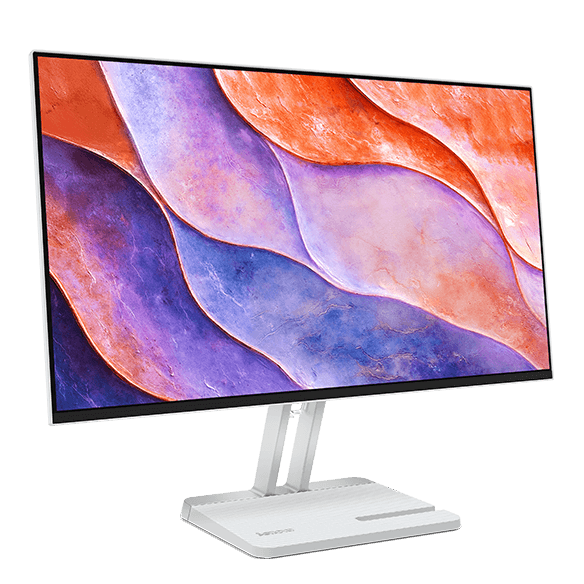 Front. Lenovo - Lenovo L24-4r 23.8-inch IPS FHD 165hz Speakers Monitor - Cloud Grey.