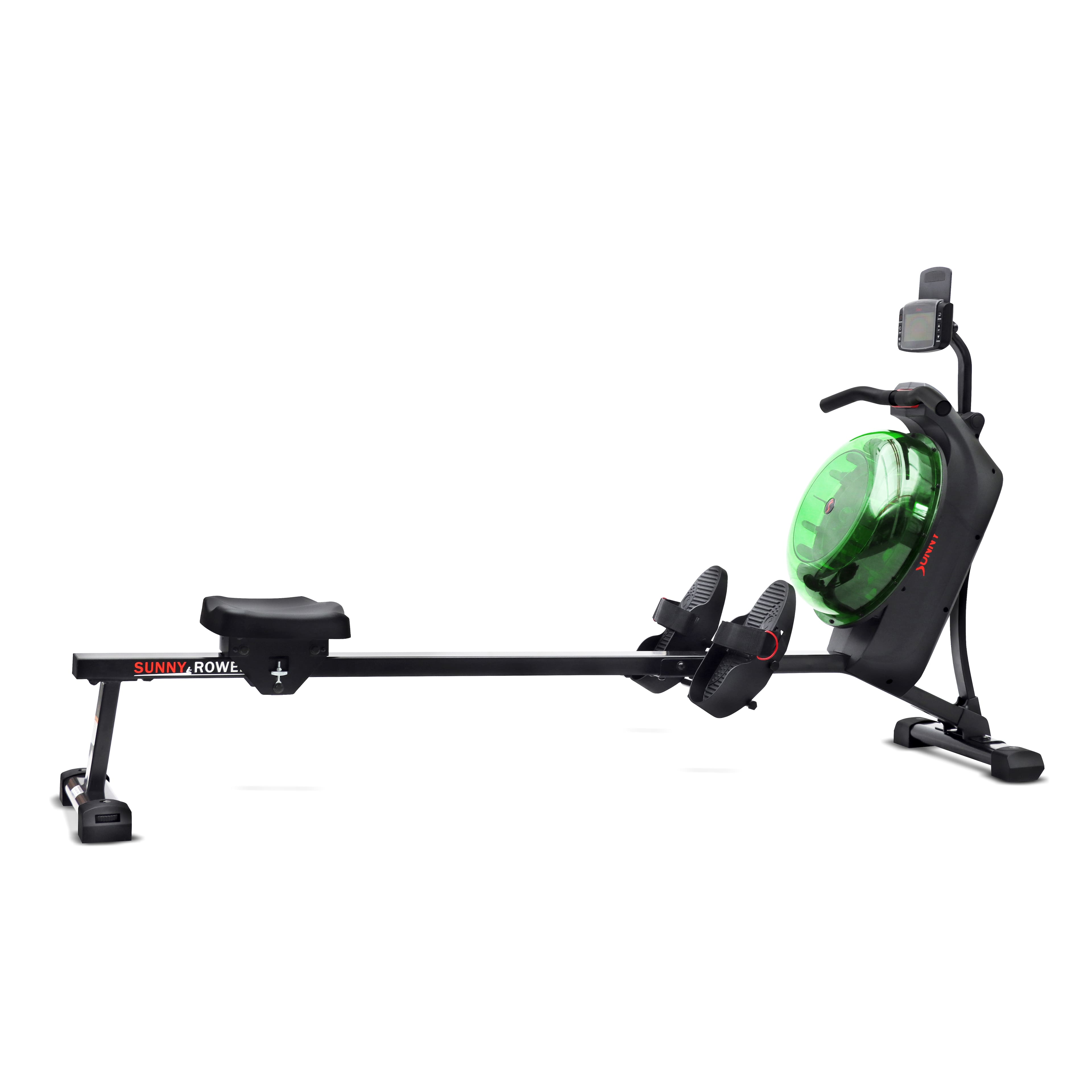 Sunny Health & Fitness - Hydro + Dual Resistance Smart Magnetic Water Rowing Machine - Green