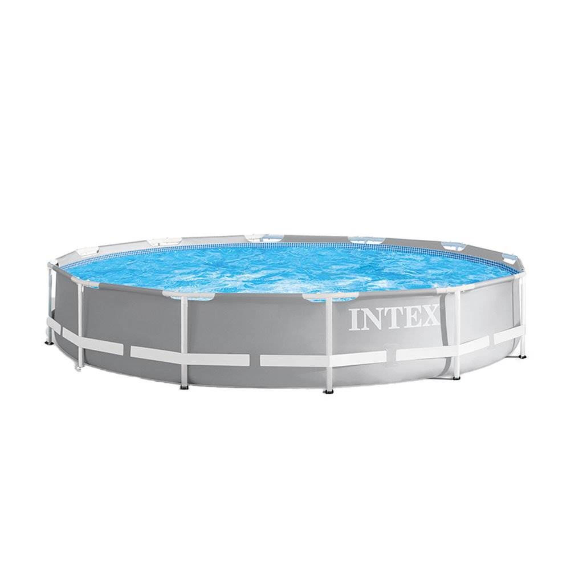 Alt View 1. Intex - Intex 26711EH 12ft x 30in Frame Above Ground Swimming Pool Set & Robot Vacuum - Gray.