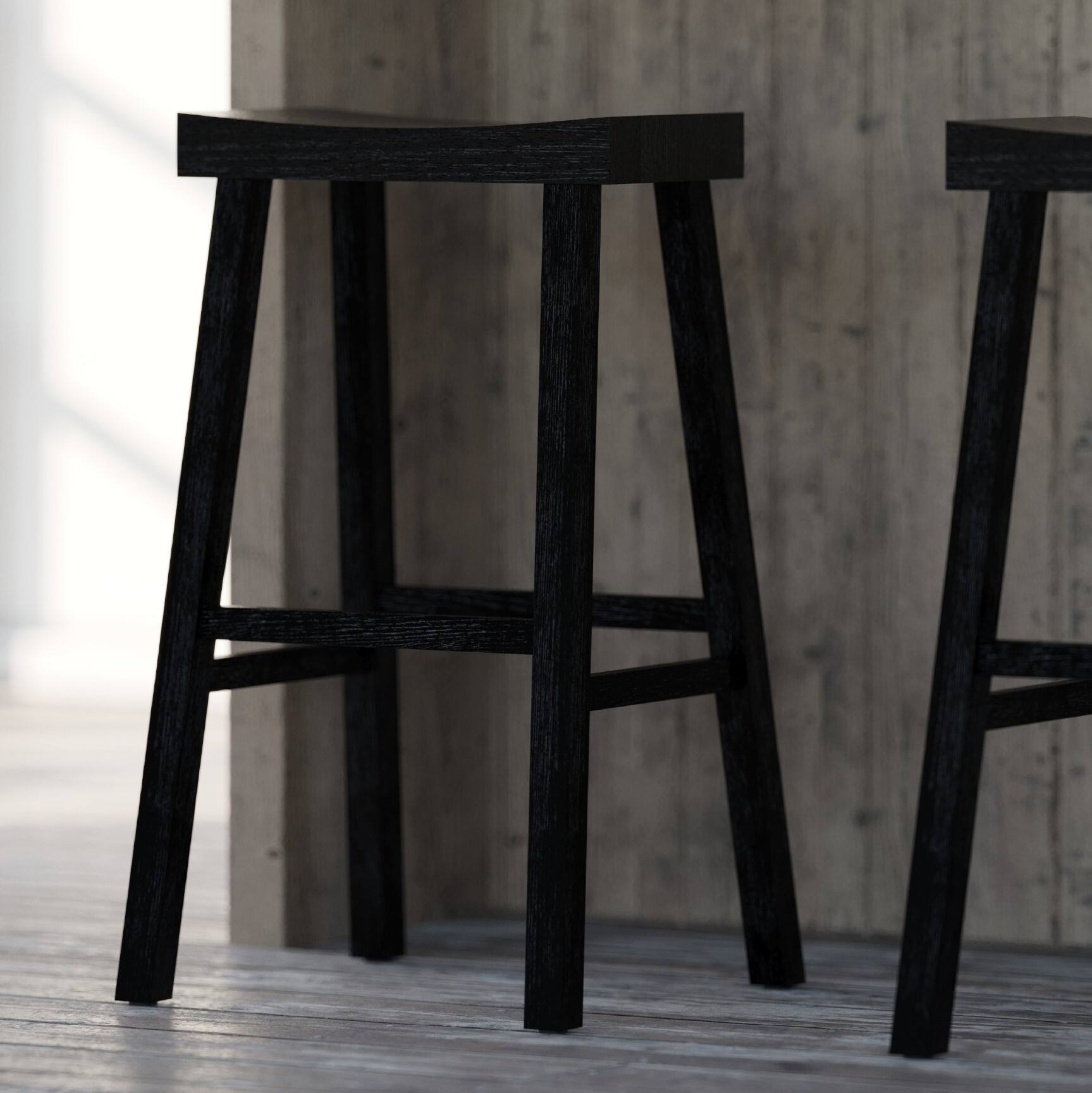 Angle. Maven Lane - 31" Vincent Barstool in Antiqued Finish - Antiqued Black.