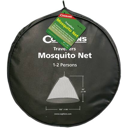 COGHLANS A www bed, Net two Mosquito spacious that cots easily comfortable fits Travellers No. 9770 www.snghiant.com or Net - sleeping over a Masquito Cc bags. NS 2.5 98" M x Mx4M 156" Trave. ers Mosquito Net 1-2 Persons 98" 2.5 M 156" / / 4 M www.coghlans.com