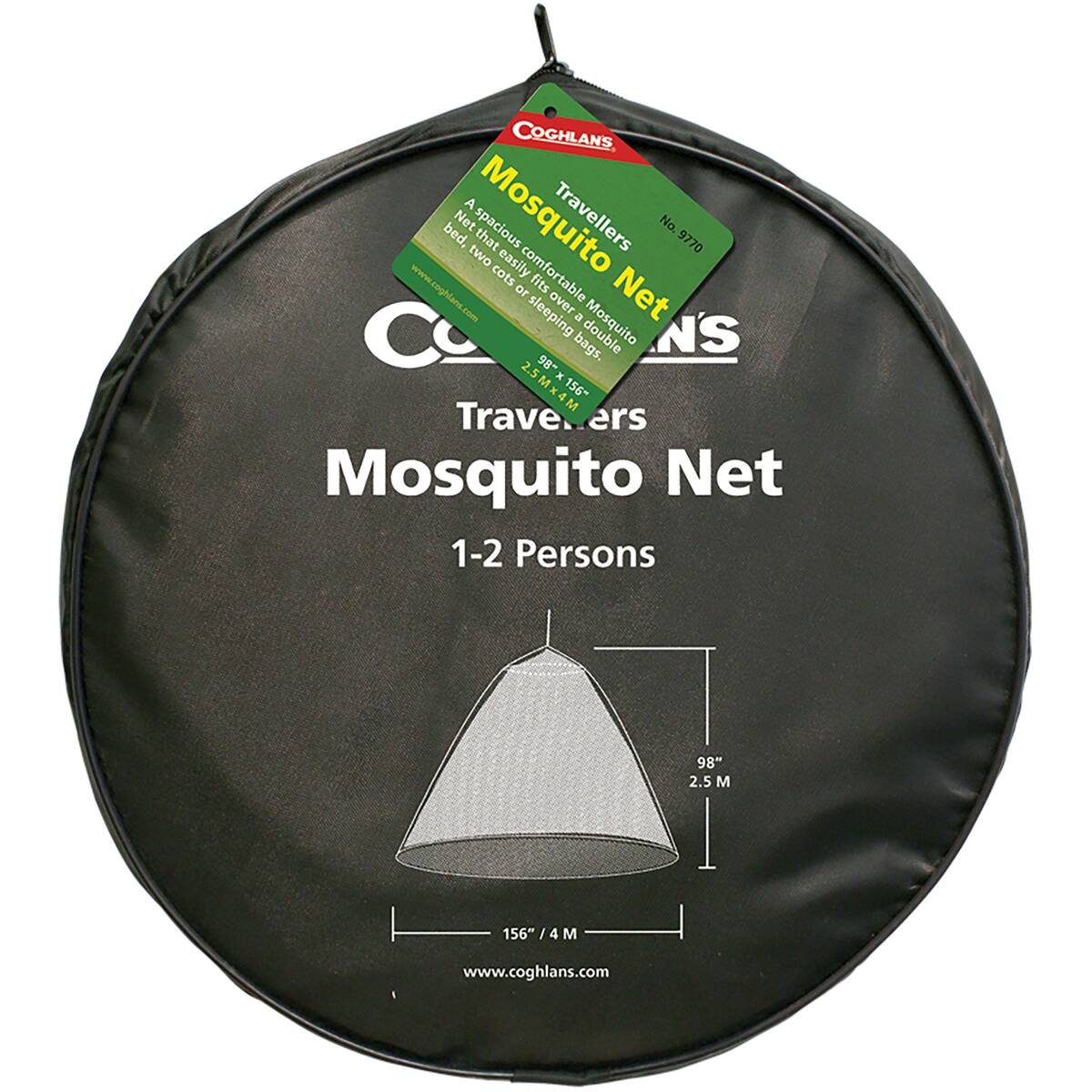 COGHLANS A www bed, Net two Mosquito spacious that cots easily comfortable fits Travellers No. 9770 www.snghiant.com or Net - sleeping over a Masquito Cc bags. NS 2.5 98" M x Mx4M 156" Trave. ers Mosquito Net 1-2 Persons 98" 2.5 M 156" / / 4 M www.coghlans.com
