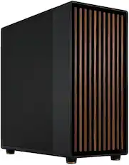 Front. Fractal Design - North XL Charcoal Black EATX, ATX, microATX, Mini-ITX Chassis with Walnut Front and Mesh Side Panel Mid Tower PC Case - Black.
