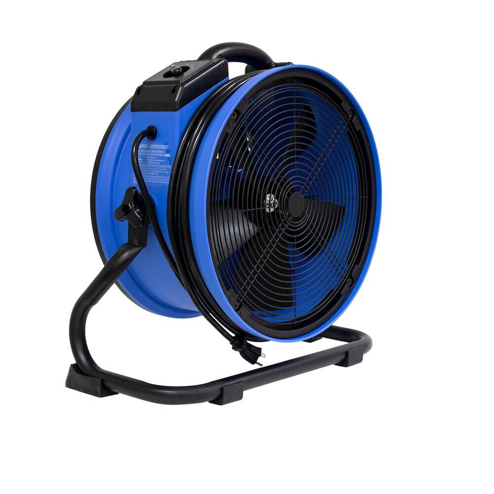 Alt View 8. XPOWER - 1/4 HP 2100 CFM 4 Speed Portable 14" Grade Air Circulator Utility Fan - Blue.