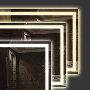 Alt View 4. LOVMOR - Lovmor 28x36 Inch LED Bathroom Mirror with Anti Fog Dimmable Lights 3 Color Temperature Memory Function ETL Certified - slive.